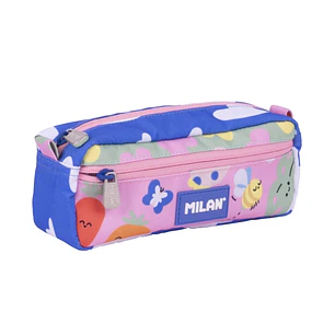 Milan Green and Grow Estuche Portatodo - Rectangular - 2 Cremalleras - 21x8.5x6.1cm - Multicolor