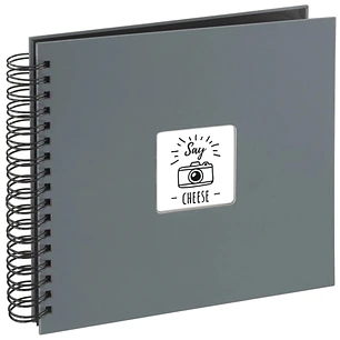 Hama Fine Art Album de Fotos con Espiral - 50 Paginas Negras - 28x24cm - Color Gris