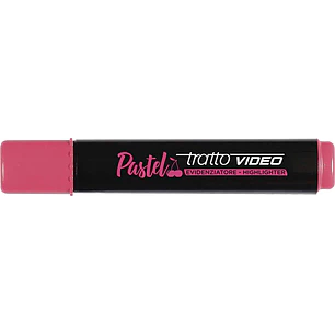 Tratto Video Pastel Marcador Fluorescente - Punta Biselada - Tinta al Agua - Secado Rapido - Color Rojo Cereza
