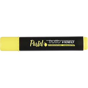 Tratto Video Pastel Marcador Fluorescente - Punta Biselada - Tinta al Agua - Secado Rapido - Color Amarillo Limon