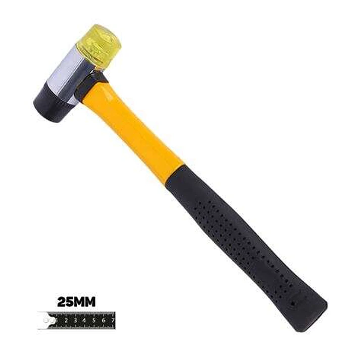 Blim Martillo Antirrebote de Doble Cara de Golpeo - 25mm - Cara de Poliuretano y Nylon - Mango de Fibra de Vidrio - Color Negro 1