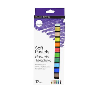 Daler Rowney Pack de 12 Pasteles Blandos - Para Amplia Variedad de Superficies - Facil de Usar - Colores Surtidos