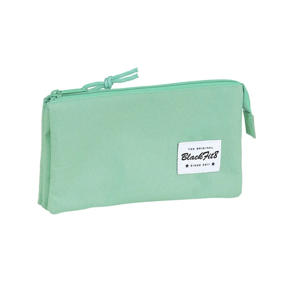 Safta Blackfit8 Portatodo - 3 Compartimentos con Cremalleras - Bolsillo Interior - 0.6L - 220x30x120mm - Color Turquesa 1