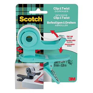 Scotch Dispensador de Cinta Adhesiva - para Cintas de hasta 19mm x 8.89m - Incluye Cinta Adhesiva - Color Turquesa