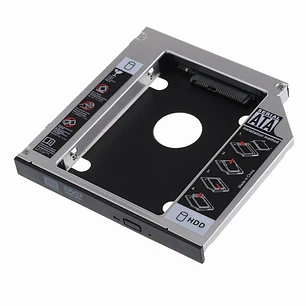 Ewent Adaptador Disco Duro de 7/9.5mm para Unidad Optica de 12.7mm en Portatil - Velocidad de Transferencia hasta 6 Gbps - Compatible con HP, Dell, Ac