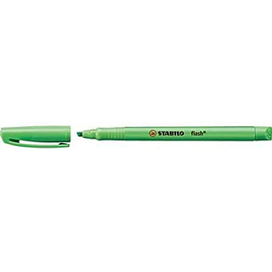 Stabilo Flash Marcador Fluorescente - Tamaño Bolsillo - Trazo de 1 y 3.5mm - Tinta con Base de Agua - Color Verde