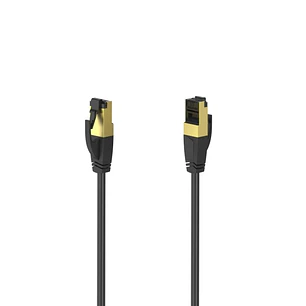 Hama Essential Cable de Red FTP RJ45 Cat-8 - Velocidad hasta 40Gbps - Longitud 1.5m - Blindaje Doble - Color Negro