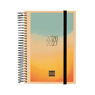Finocam Espir Agenda Escolar 26/27 - 1 Dia por Pagina - Formato E8 - 120x171mm - Tapas de Polipropileno - Papel de 70g/m2 - Espiral Metalica - Esquina