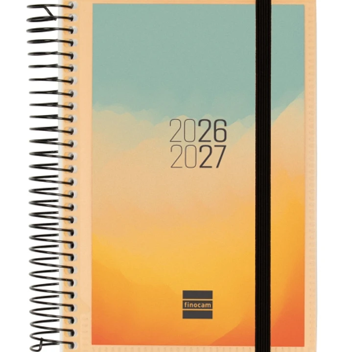 Finocam Espir Agenda Escolar 26/27 - 1 Dia por Pagina - Formato E8 - 120x171mm - Tapas de Polipropileno - Papel de 70g/m2 - Espiral Metalica - Esquina 1
