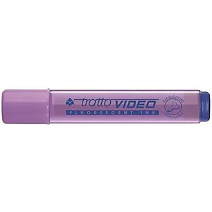 Tratto Video Marcador Fluorescente - Punta Biselada - Tinta Base de Agua - Secado Rapido - Color Lila Fluorescente