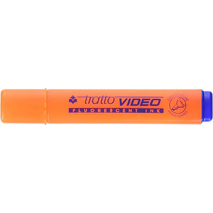 Tratto Video Marcador Fluorescente - Punta Biselada - Tinta Base de Agua - Secado Rapido - Color Naranja Fluorescente