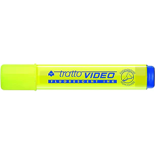 Tratto Video Marcador Fluorescente - Punta Biselada - Tinta Base de Agua - Secado Rapido - Color Amarillo Fluorescente