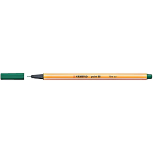 Stabilo Point 88 Rotulador de Punta Fina de Fibra - Trazo de 0.4 mm - Tinta con Base de Agua - Color Verde Pino
