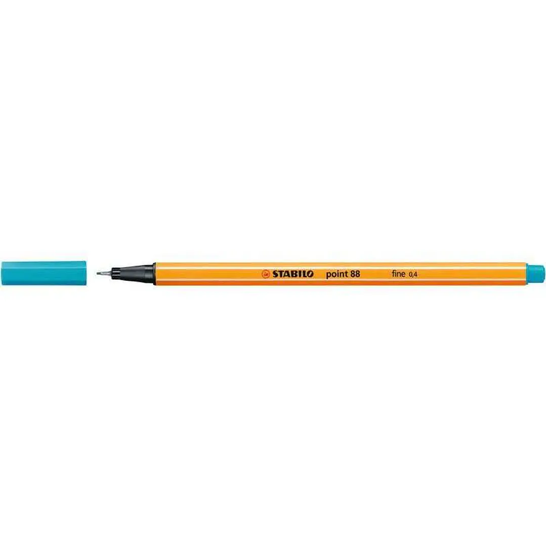 Stabilo Point 88 Rotulador de Punta Fina de Fibra - Trazo de 0.4 mm - Tinta con Base de Agua - Color Azul Claro 1