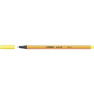 Stabilo Point 88 Rotulador de Punta Fina de Fibra - Trazo de 0.4 mm - Tinta con Base de Agua - Color Amarillo Limon