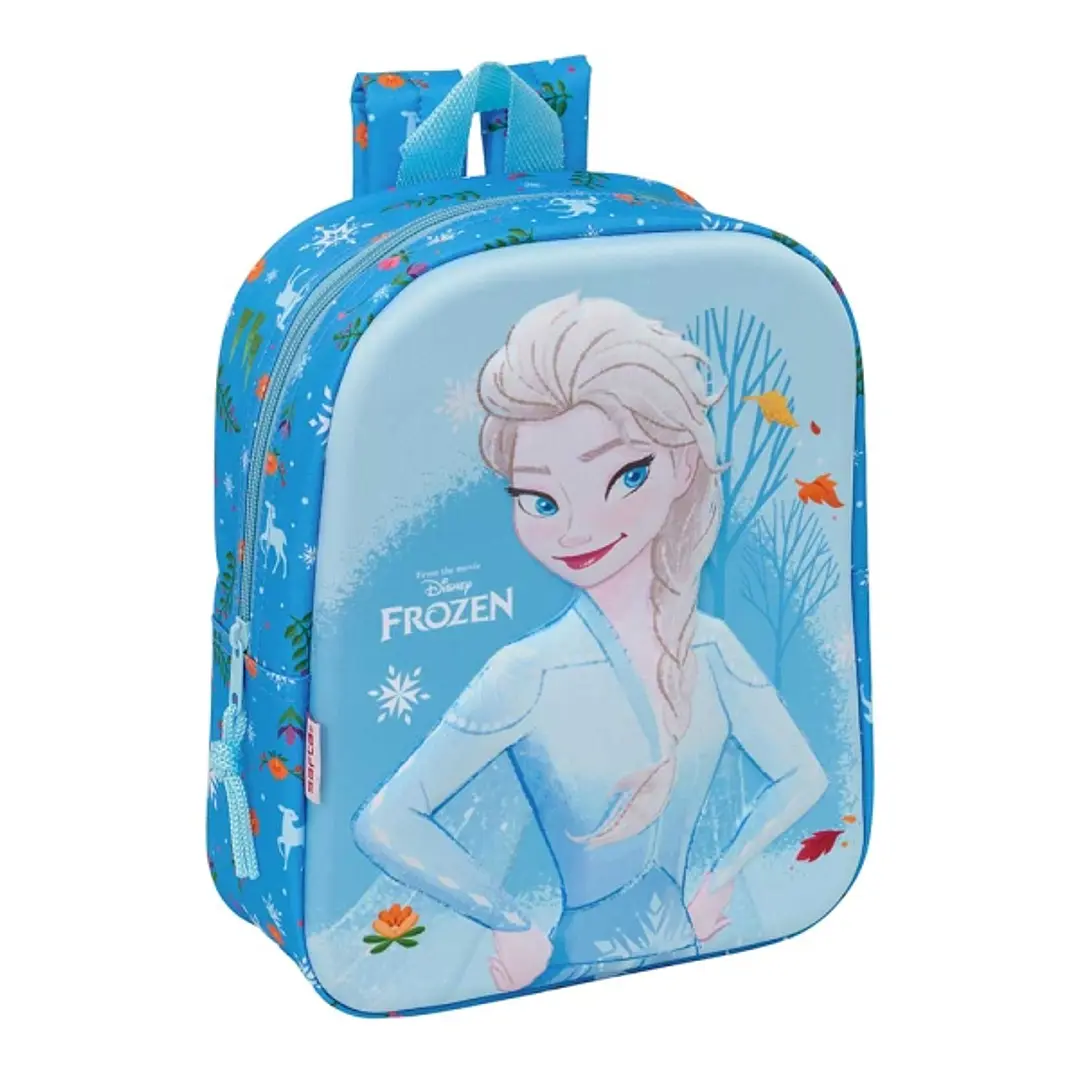 Safta Frozen 3D Mochila Guarderia 3D - 6L - Cremallera - Asa de Mano - 22x27x10cm - Color Azul Claro 1