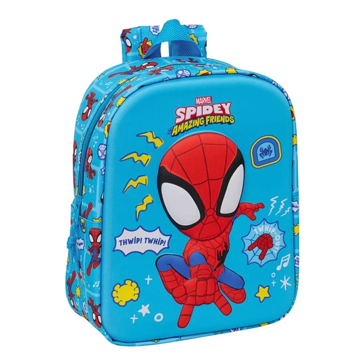 Safta Spidey Mochila Guarderia 3D - 6L - Cremallera - Asa de Mano - 22x27x10cm - Color Azul 1