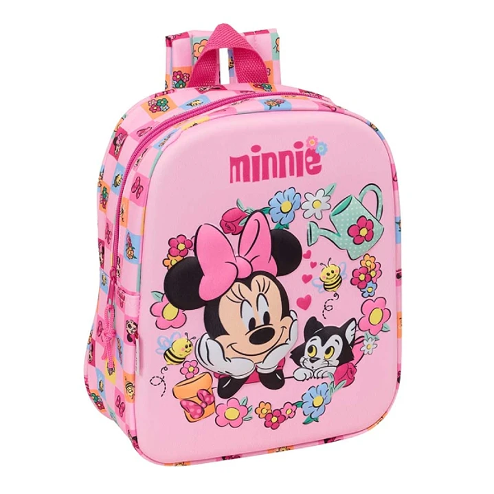 Safta Minnie Mouse Mochila Guarderia 3D - 6L - Cremallera - Asa de Mano - 22x27x10cm - Color Rosa 1