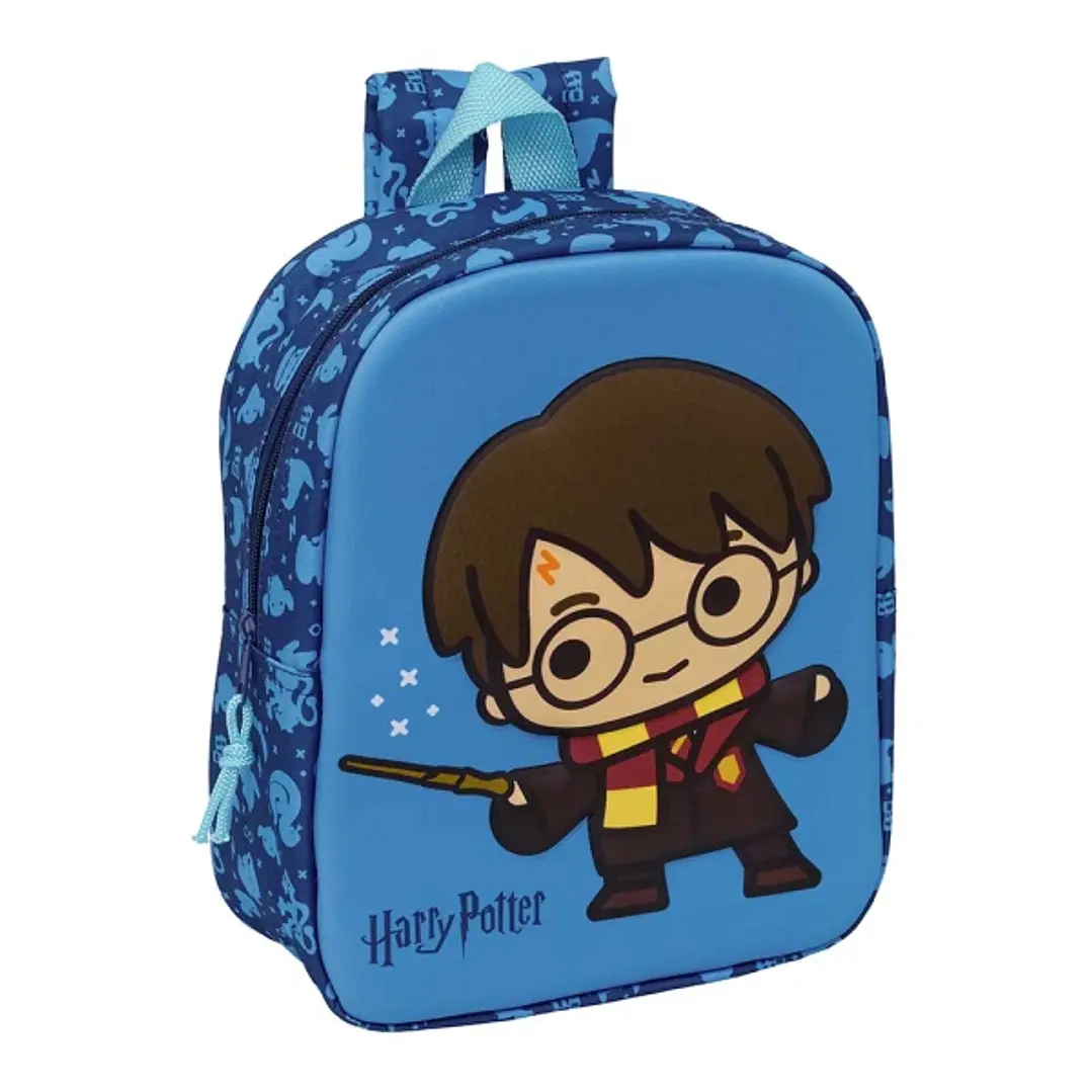 Safta Harry Potter Mochila Guarderia 3D - 6L - Cremallera - Asa de Mano - 22x27x10cm - Color Azul 1