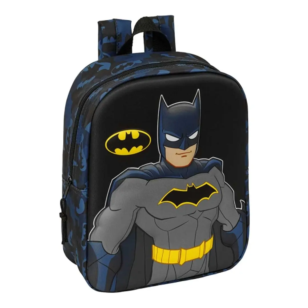 Safta Batman Mochila Guarderia 3D - 6L - Cremallera - Asa de Mano - 22x27x10cm - Color Negro 1