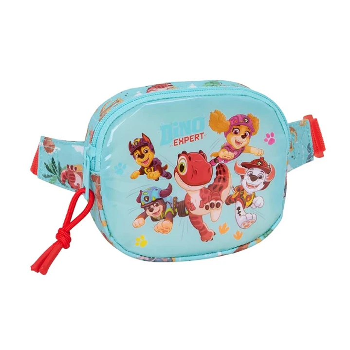 Safta Paw Patrol Dino Rescue Bolsa de Cintura Infantil - Cremallera - Cintas Ajustables - Cierre de PVC - 14x11x4cm - Color Azul Pastel 1