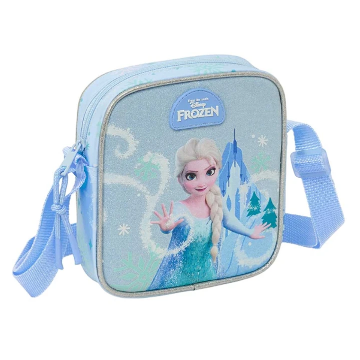 Safta Frozen Bolsito con Bandolera Ajustable - Compacto - Cierre con Cremallera - 16x18x4cm - Color Azul Pastel 1