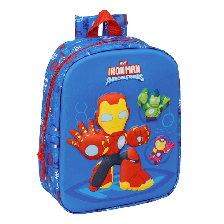 Safta Iron Man Mochila Guarderia 3D - 6L - Cremallera - Asa de Mano - 22x27x10cm - Color Azul Oscuro 1