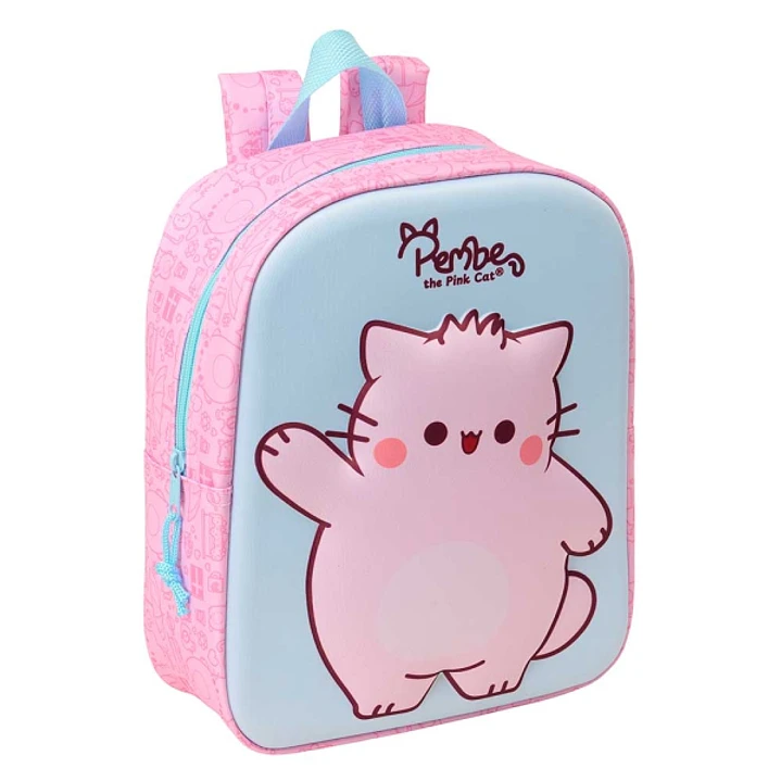 Safta Pembe Mochila Guarderia 3D - 6L - Cremallera - Asa de Mano - 22x27x10cm - Color Rosa Pastel 1