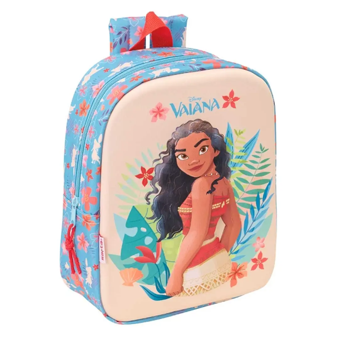 Safta Vaiana Mochila Guarderia 3D - 6L - Cremallera - Asa de Mano - 22x27x10cm - Color Azul 1