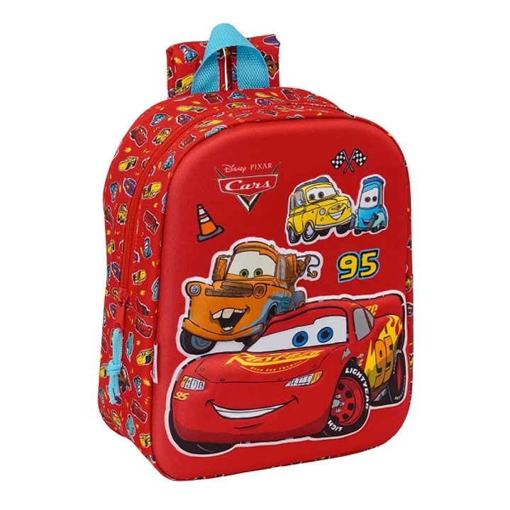 Safta Cars Mochila Guarderia 3D - 6L - Cremallera - Asa de Mano - 22x27x10cm - Color Rojo 1