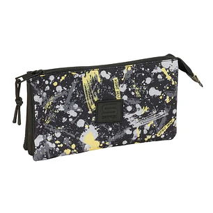 Safta Graffiti Splash Portatodo - 3 Compartimentos con Cremalleras - Bolsillo Interior - 0.60L - 220x30x120mm - Multicolor