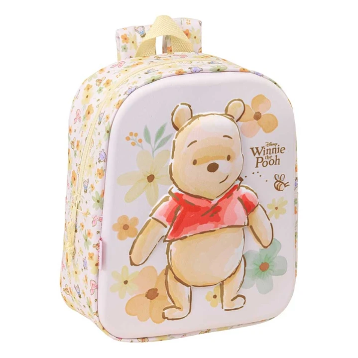Safta Winnie the Pooh Mochila Guarderia 3D - 6L - Cremallera - Asa de Mano - 22x27x10cm - Color Amarillo Pastel 1