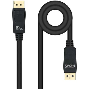 Nanocable Cable DisplayPort 1.4 Macho a DisplayPort 1.4 Macho 3m - Certificado VESA - Color Negro