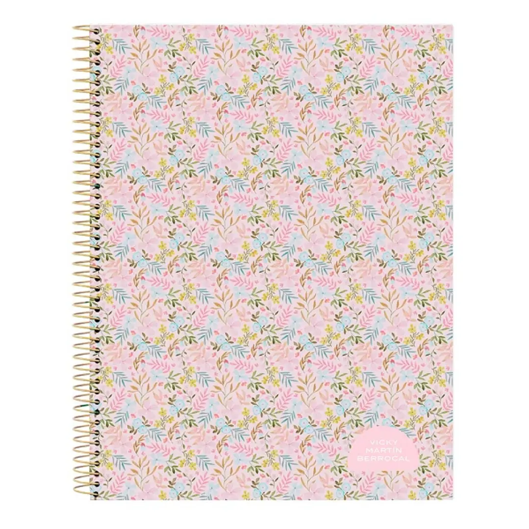 Safta VMB Bloc de Notas A4 - Tapas Duras - 120 Hojas Cuadriculas - Espiral Metalico - Separadores de Colores - Gramaje 80g/m2 - 210x10x297mm - Color R 1