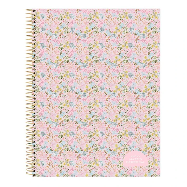 Safta VMB Bloc de Notas A4 - Tapas Duras - 120 Hojas Cuadriculas - Espiral Metalico - Separadores de Colores - Gramaje 80g/m2 - 210x10x297mm - Color R 1