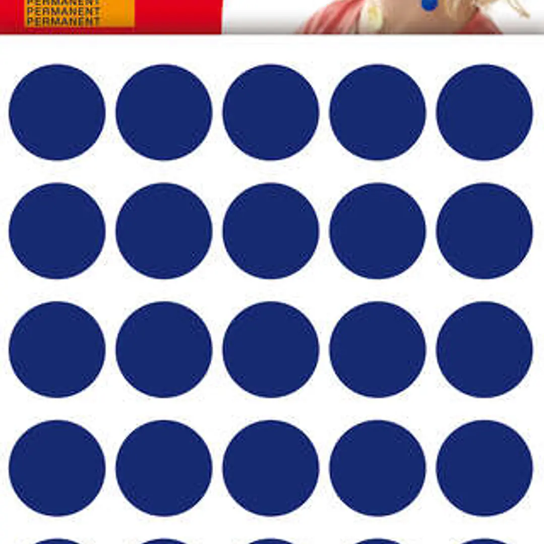 Apli Bolsa de 180 Gomets Redondos Ø 20mm - Adhesivo Permanente - Desarrollo de Habilidades y Creatividad - Ideal para Escuelas Infantiles - Color Azul 1