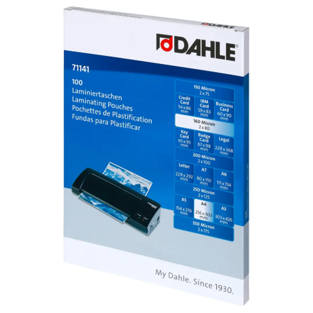 Dahle Pack de 100 Fundas para Plastificar Brillo A4 - 80 Micras - Alta Calidad - Transparente 1