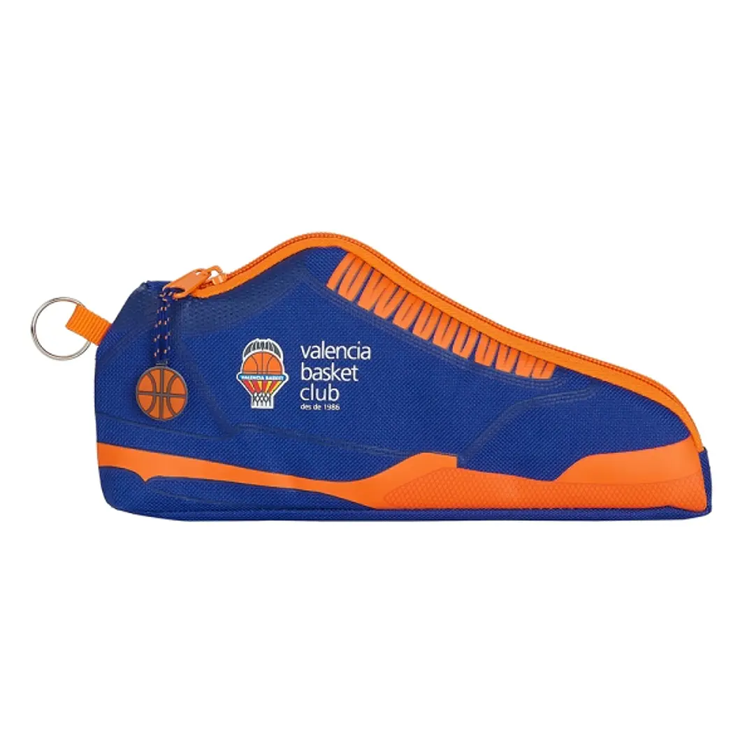 Safta Valencia Basket Portatodo - Cremallera - Anilla Metalica - 0.5L - 240x20x100mm - Color Azul Oscuro 1