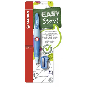 Stabilo Easyergo Pack con Lapiz Retractil + Scapuntas - Mina HB de 3.15mm - Diseño Ergonomico - Uso Diestro - Color Azul