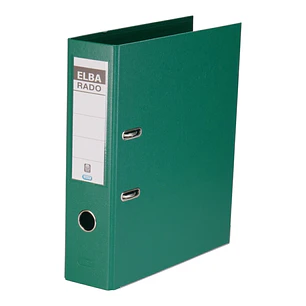 Elba Plast Archivador Tamaño A4 - Ancho 80mm - Con Palanca y Rado - Resistente y Duradero - Fabricado en PVC - Color Verde