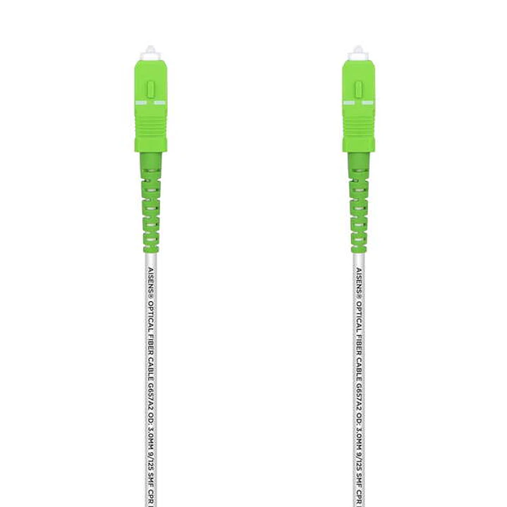 Aisens Cable Fibra Optica Latiguillo G657A2 3.0 9/125 SMF Simplex CPR Dca LSZH - SC/APC-SC/APC - 40M - Color Blanco 1
