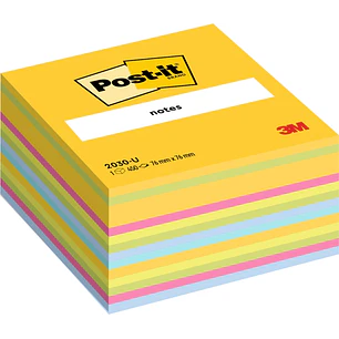 Post-It Cubo de 450 Notas Adhesivas Reposicionables - Forma Cuadrada - 76x76mm - Colores Surtidos