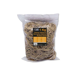 Office Bolsa de 1kg de Gomas Elasticas 100mm - Alta Calidad - Color Marron
