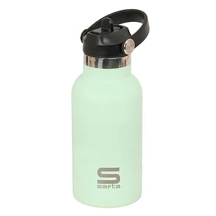 Safta Botella Isotermica Infantil - Capacidad 350ml - Tapon Roscado con Valvula - Base de Silicona - Asa Superior - Acero Inoxidable - 12h Caliente - 