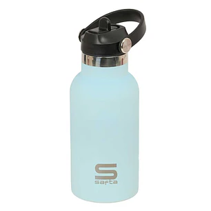 Safta Botella Isotermica Infantil - Capacidad 350ml - Tapon Roscado con Valvula - Base de Silicona - Asa Superior - Acero Inoxidable - 12h Caliente - 