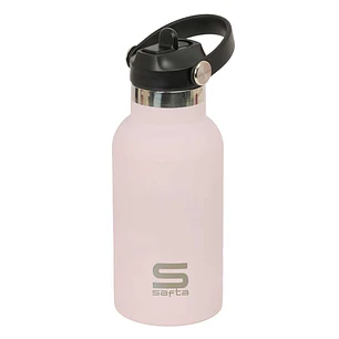 Safta Botella Isotermica Infantil - Capacidad 350ml - Tapon Roscado con Valvula - Base de Silicona - Asa Superior - Acero Inoxidable - 12h Caliente - 