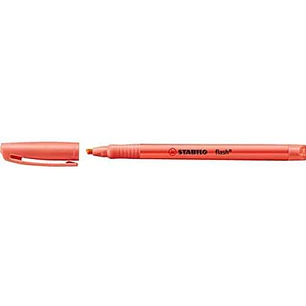 Stabilo Flash Marcador Fluorescente - Tamaño Bolsillo - Trazo de 1 y 3.5mm - Tinta con Base de Agua - Color Rojo