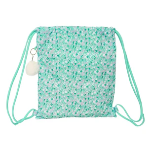 Safta Cuore Saco Plano - Bolsillo Interior con Cremallera - Cierre con Cordones - 5L - 350x10x400mm - Color Turquesa