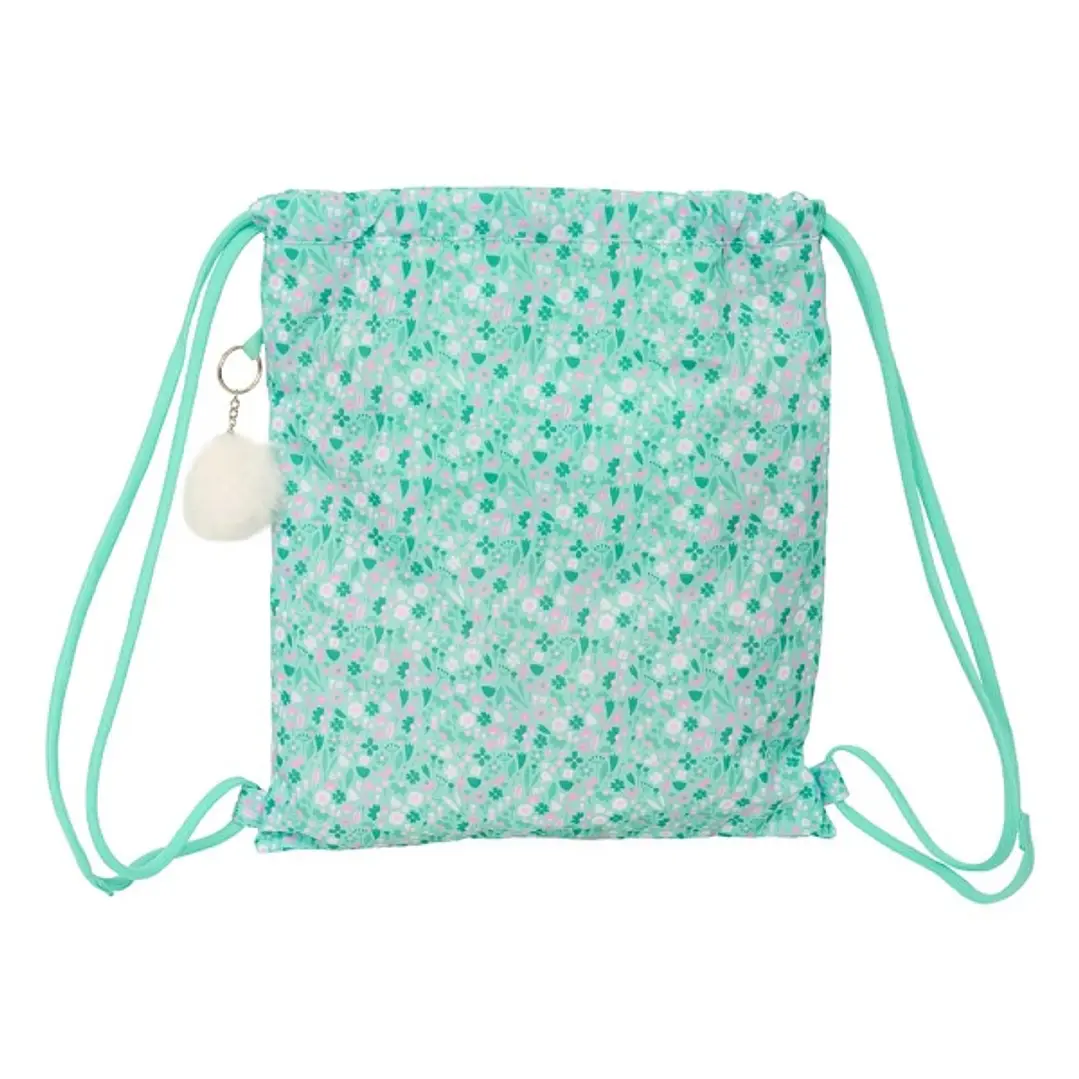 Safta Cuore Saco Plano - Bolsillo Interior con Cremallera - Cierre con Cordones - 5L - 350x10x400mm - Color Turquesa 1