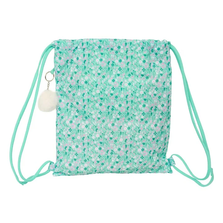 Safta Cuore Saco Plano - Bolsillo Interior con Cremallera - Cierre con Cordones - 5L - 350x10x400mm - Color Turquesa 1